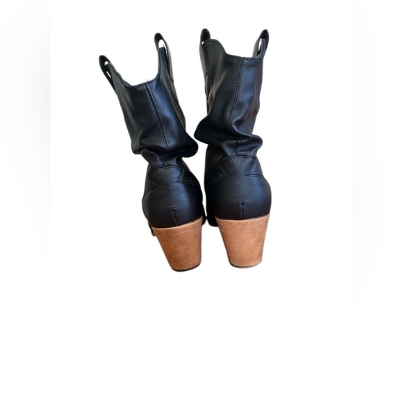 Charles Albert Modern Western Cowgirl Boots Pull Up Low Heel Mid-Calf Boots Sz10 - Picture 9 of 12
